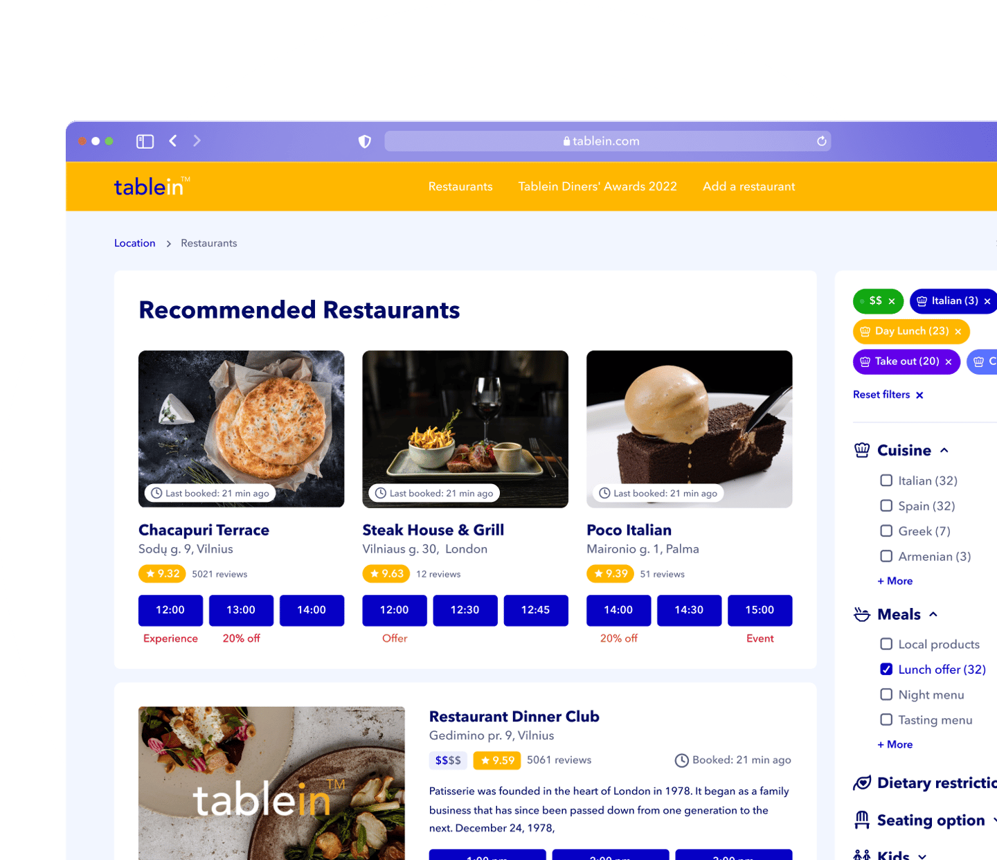 Table Booking System For Restaurants 2024 Tablein